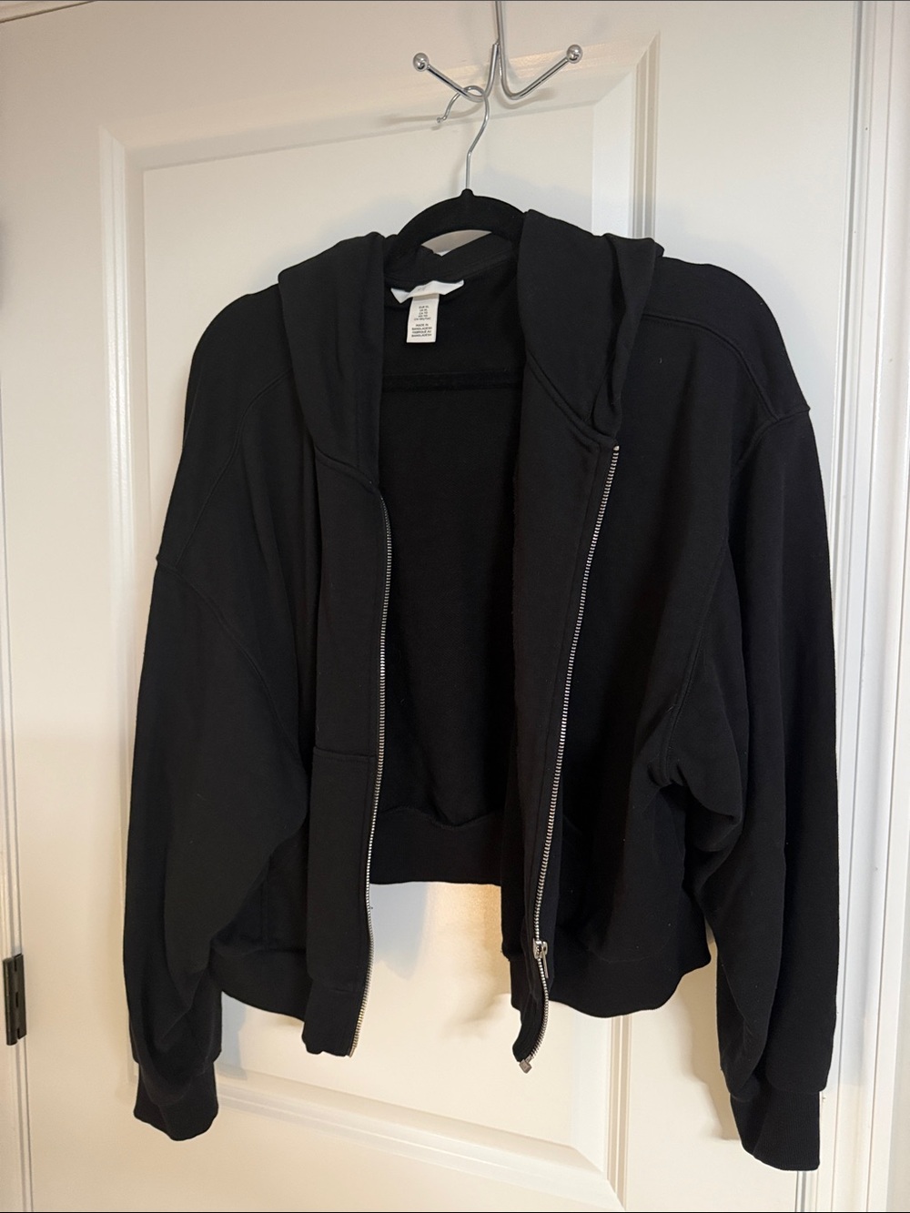 Black Zip-Up Hoodie Sweatshirt